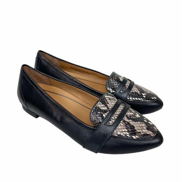 Vionic Shoes - Vionic Savannah Boa Black Snake Skin Loafers